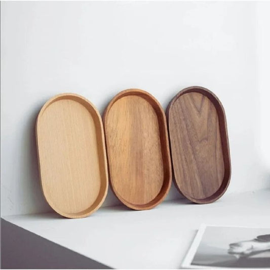 Wooden Oval Serving Small Trays - Sett of 3