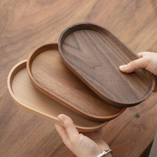 Wooden Oval Serving Small Trays - Sett of 3