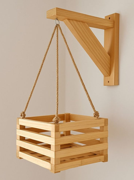Wooden Hanging Planter Shelf