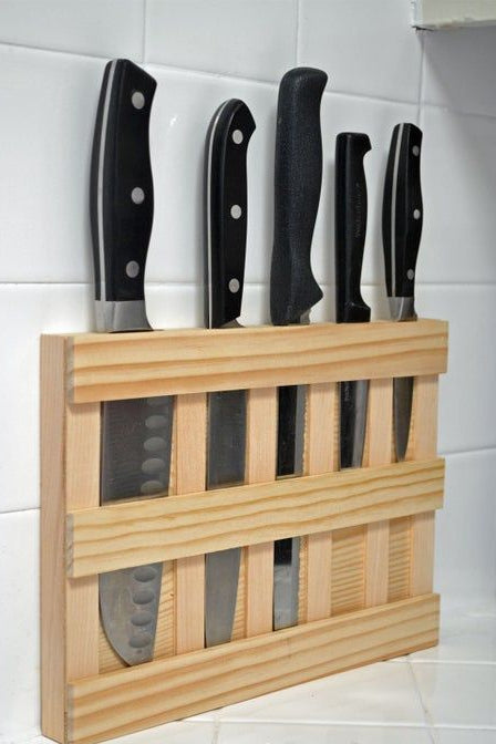 Wooden Knife Holder –  Space-Saving Kitchen Organizer